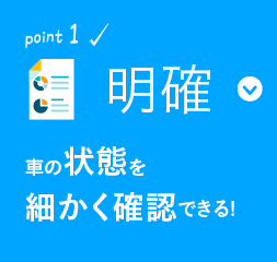 ポイント1 明確 車の状態を細かく確認できる!